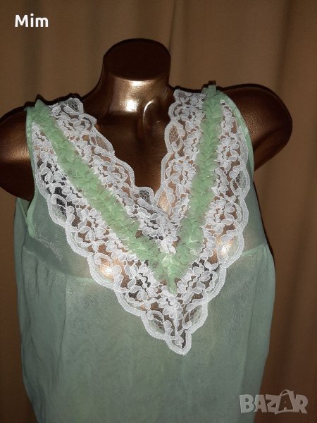 L/ XL Резедава,прозрачна  нощница с дантела , снимка 1