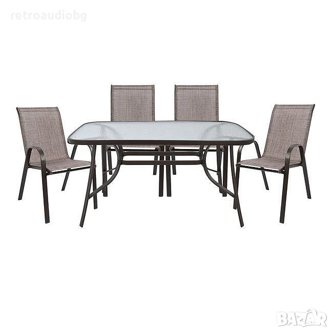 Трапезен градински комплект Винсент маса 140x80 с 4 стола, снимка 1