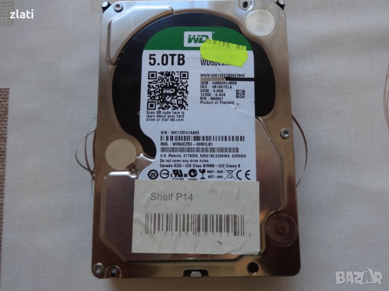 WD Green 5TB sata hdd hard disk hard drive хард диск  малко ползван, снимка 1