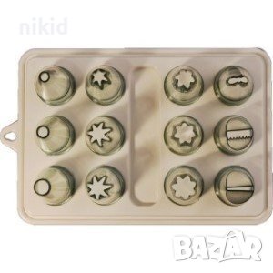 cesil 12 бр големи пластмасови накрайници накрайник за шприц пош дюза крем декор, снимка 1