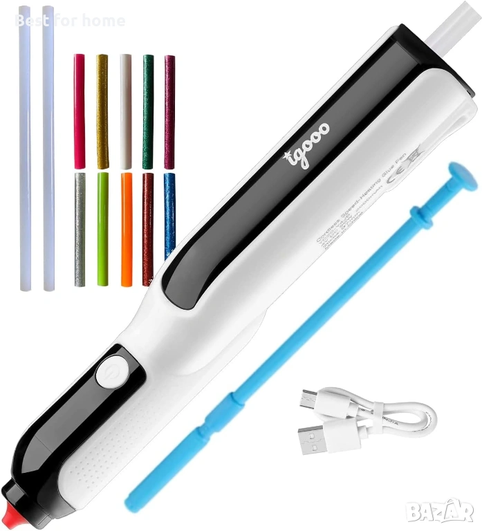 Безжичен пистолет за лепене с бързо нагряване, снимка 1