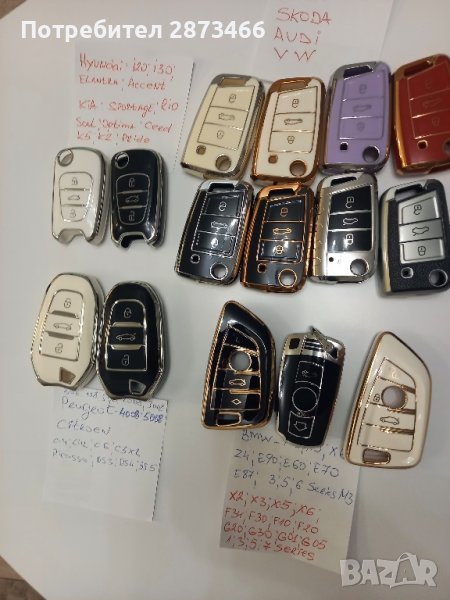 кейс /калъф/ протектор за авт.ключ подходящ за модели на WV, Шкода,Сеат,BMW,CITROEN, ПЕЖО,KIA,HUNDAI, снимка 1