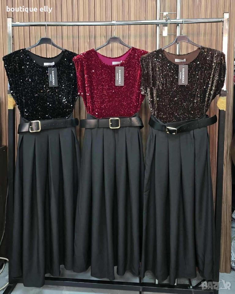 дамска рокля- черно и кафяво, снимка 1