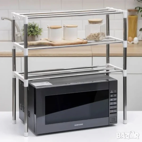 Кухненска Етажерка с 3 рафта за над Микровълнова фурна, снимка 1