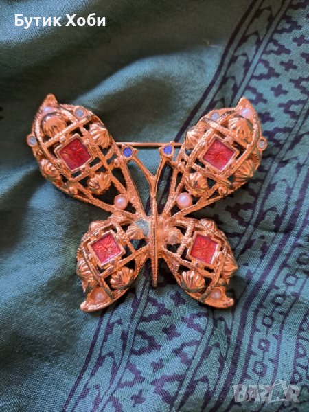 Брошка ,,пеперуда,, в златисто, снимка 1