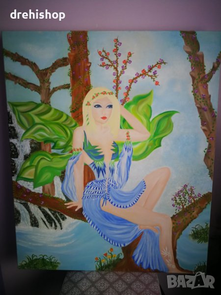 картина жена -ръчно рисувана с маслени бои, снимка 1