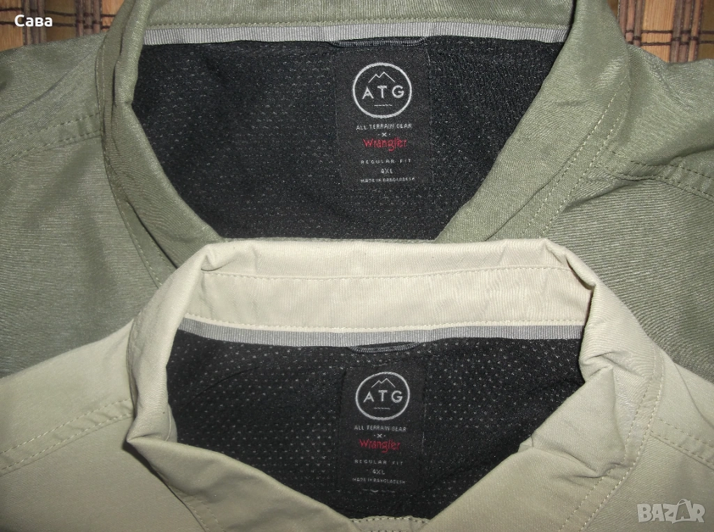 Ризи WRANGLER  мъжки,4-5ХЛ  /зелена,бежова/, снимка 1