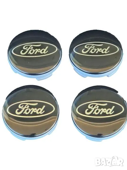 капачки за джанти Форд Ford 56mm черни комплект 4 броя, снимка 1