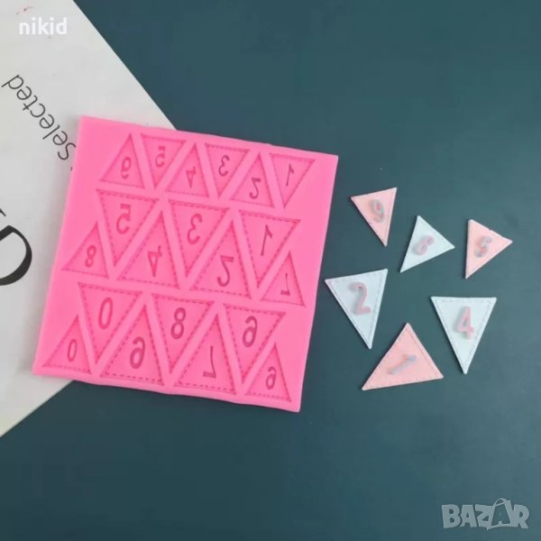 Флагчета знаменца банер с числа цифри силиконов молд форма за украса торта с фондан шоколад, снимка 1