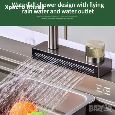 Мултифункционален смесител за кухня с функция водопад изтеглящ се, снимка 9 - Смесители - 49377385