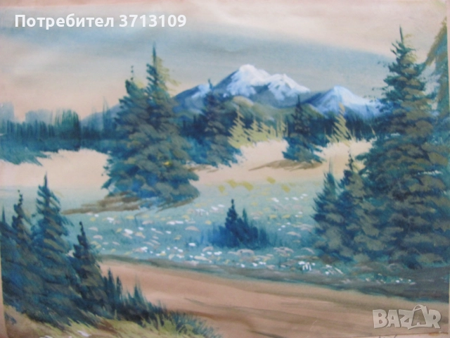 Картина смесена техника, Иван Ботушаров , подпис 40х30 см., снимка 5 - Картини - 51521969