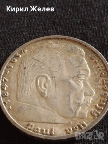 Сребърна монета 5 райхсмарки 1938г. Нацистка Германия Трети Райх с СХВАСТИКА за КОЛЕКЦИЯ 42050, снимка 11 - Нумизматика и бонистика - 43798938