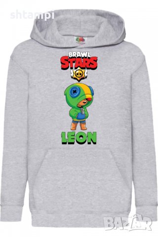 Детски Суитчър/Суитшърт Leon Brawl Stars,Игра,Подарък,Изненада,Забавление,Рожден Ден, снимка 2 - Детски анцузи и суичери - 38315269