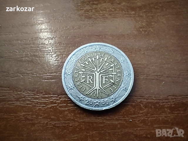 Монета от 2 евро 2000г Франция, снимка 4 - Нумизматика и бонистика - 53523469