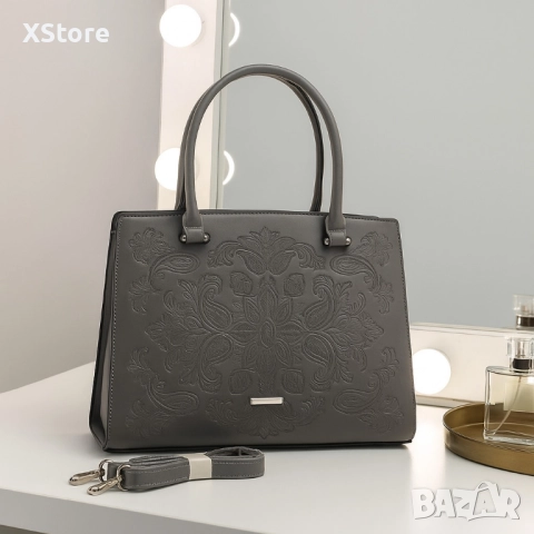 Елегантна дамска чанта с релефен дизайн – стил и практичност в едно, снимка 7 - Чанти - 51725786