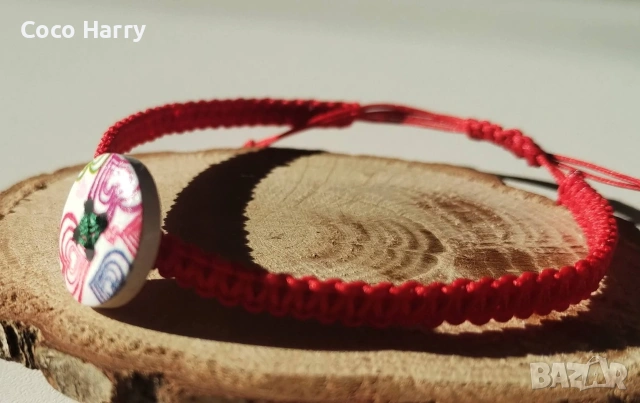 Комплект гривни,Копче за късмет, снимка 3 - Шноли, диадеми, ленти - 53122408