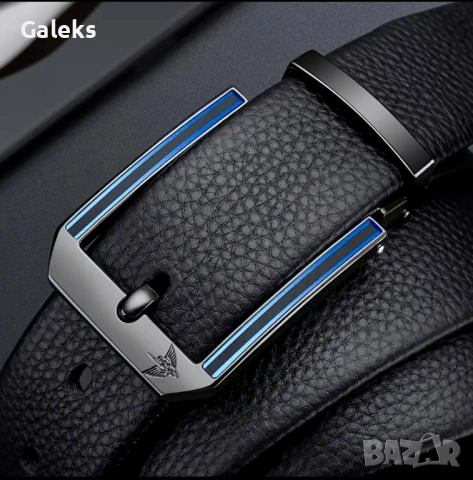 Мъжки официален колан за Панталони William PAUL* Черна естествена телешка кожа!