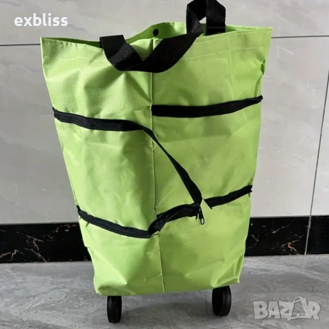 Многофункциона сгъваема пазарска чанта с колелца, снимка 5 - Други стоки за дома - 53387589