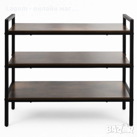 Шкаф за обувки с 3 рафта, Лесно сглобяване, Модерен лофт дизайн, издръжлива конструкция, снимка 3 - Етажерки - 52549947