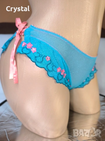 тюркоазено сини прозрачни бикини, снимка 5 - Бельо - 53066171