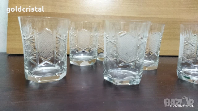 кристални чаши за уиски Зорница лукс , снимка 7 - Антикварни и старинни предмети - 16074232