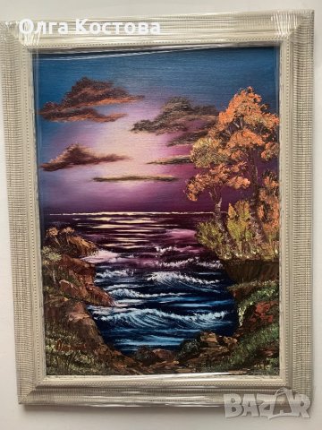 Картина с маслени бои Морски изглед, снимка 2 - Картини - 44027265