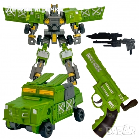 Трансформер 2в1 с пистолет и меки патрони комплект 