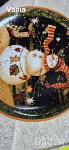 Коледна чиния , снимка 2 - Чинии - 52677605