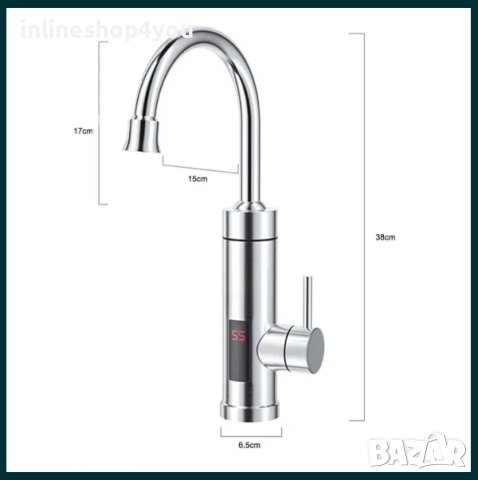 Проточен бойлер 3000W/220V с цифров дисплей от неръждаема стомана, снимка 4 - Кухненски роботи - 43121744