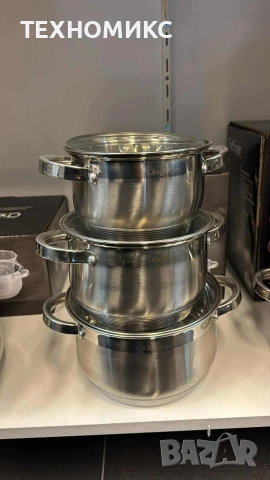 Комплект от 3 бр тенджери - Cheffinger, снимка 2 - Други - 53033843