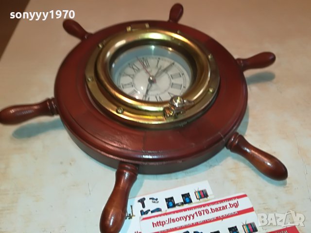 antique france-часовник рул-месинг/дърво 2710221637, снимка 4 - Колекции - 38472657
