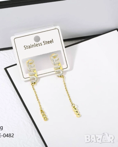 обеци от висококачествена медицинска стомана miu miu, снимка 14 - Обеци - 52093063