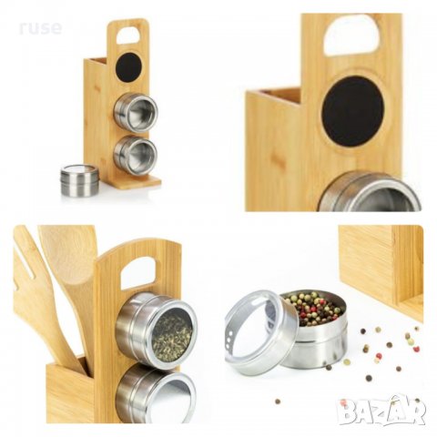 НОВИ! Прибори за готвене с поставка и бурканчета за подправки 2в1, снимка 2 - Аксесоари за кухня - 38637270