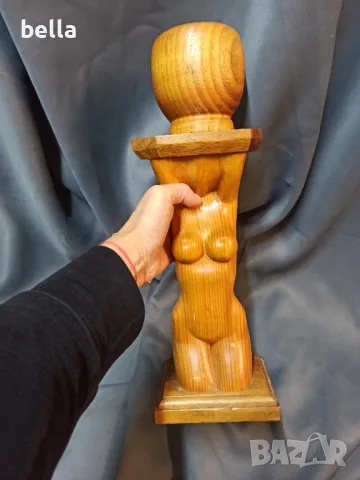 ДЪРВЕНА ПЛАСТИКА(И ПОСТАВКА) ЖЕНА , снимка 6 - Антикварни и старинни предмети - 47634652