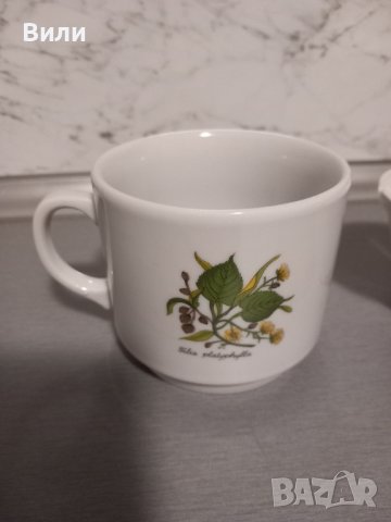 Чаша за чай с капак и цедка от баварски порцелан , снимка 4 - Чаши - 43828433