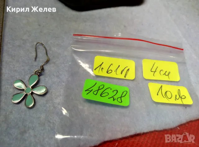 СВЕЖАРСКА ФЛОРАЛНА ЕМАЙЛИРАНА СРЕБЪРНА ОБЕЦА ЦВЕТЕ СРЕБРО 925 ПРОБА 48628, снимка 4 - Обеци - 49732827