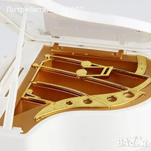 Музикална кутия във формата на пиано с кутия за бижута и танцуваща балерина, снимка 6 - Декорация за дома - 48196202