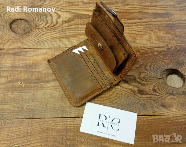 Ръчно изработен мъжки кожен портфейл , снимка 4 - Портфейли, портмонета - 53253203