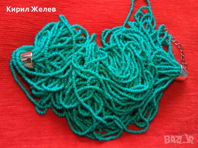 РАЗКОШНА ТЮРКОАЗЕНА МЪНИСТЕНА ОГЪРЛИЦА РЪЧНА ИЗРАБОТКА РЕТРО АРТ СТИЛ БИЖУ 47275, снимка 3 - Колиета, медальони, синджири - 47187237