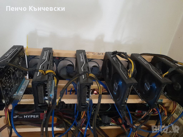 Mining rig Sapphire 6 броя RX470 8GB, снимка 1 - Видеокарти - 35927917