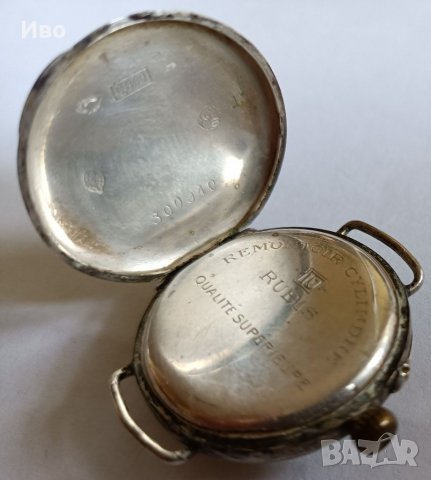 Remontoir сребърен старинен дамски часовник, снимка 4 - Антикварни и старинни предмети - 32622692