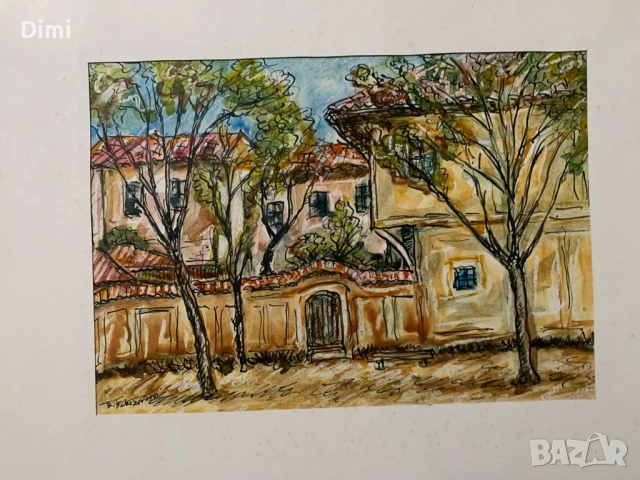 КРЪСТЬО НЕКЕЗОВ туш/акварел, снимка 2 - Картини - 52804383