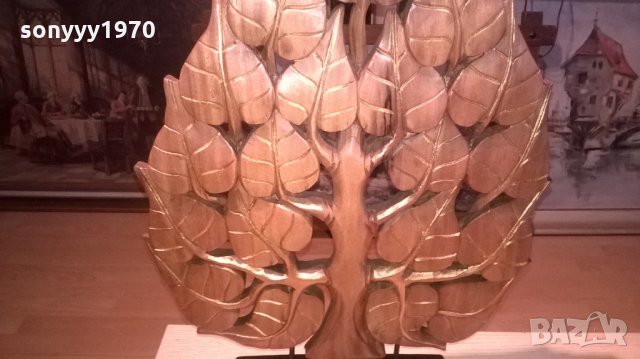 *ГОЛЯМО ДЪРВО-ДЪРВО с листа - фигура дърворезба на поставка ръчна изработка, снимка 8 - Колекции - 27397021