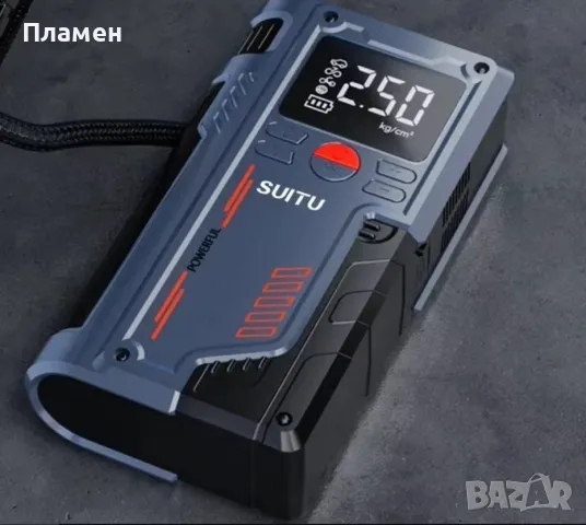 Стартерна батерия бустер за кола power bank 4 в 1 с компресор 150 PSI 20000 mAh преносимо усилващо м, снимка 4 - Аксесоари и консумативи - 47773977