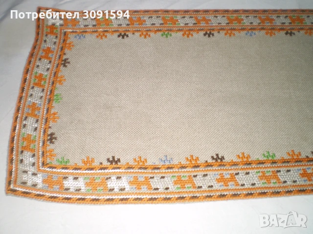 винтидж покривка за маса, ръчно бродирана   ленена покривка за маса, снимка 8 - Покривки за маси - 51012934