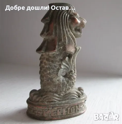 фигури от метал: Метална статуетка - човек с копие, златна рибка, момче, Сингапур мерлион, снимка 15 - Статуетки - 31110664