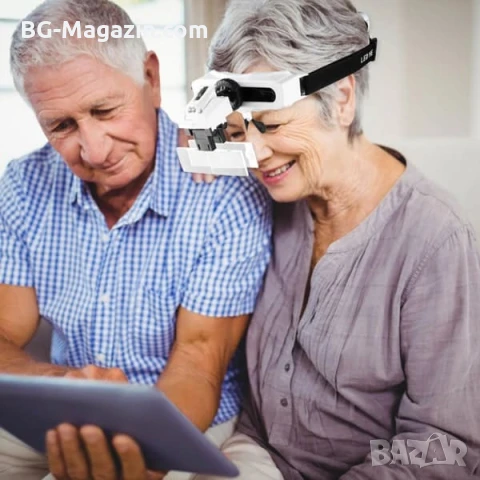 Професионална мощна увеличителна лупа за глава с LED осветление за часовникари бижутери око лед , снимка 11 - Други инструменти - 50921196