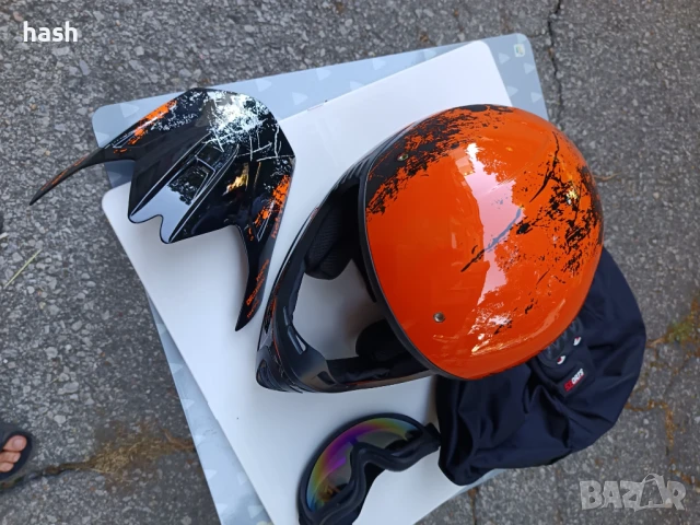 Комплект каска за мотокрос, размер S