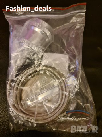 Хромирана Висулка за окачване на таван с E27 Държач за лампа, снимка 8 - Други - 33623402