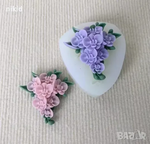 3d грозд Орхидея цвете силиконов молд форма фондан шоколад смола декор гипс